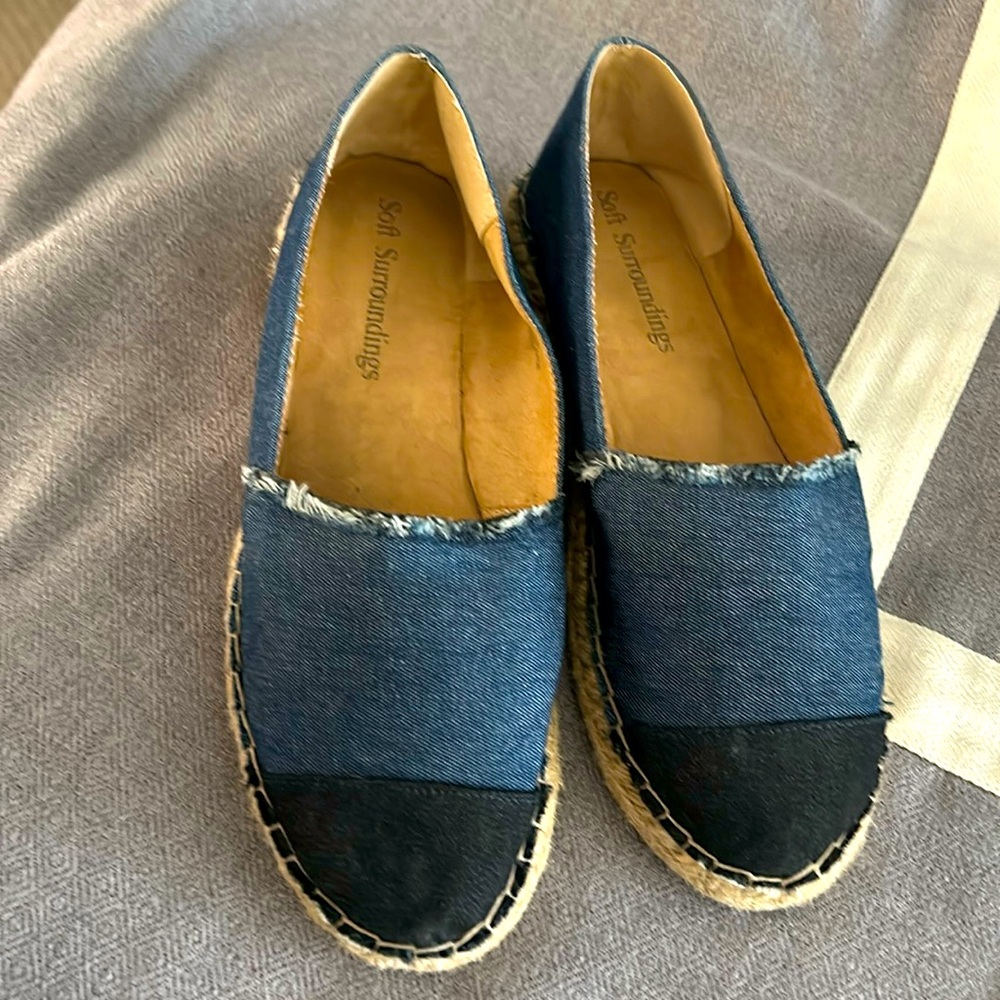Soft Surroundings Denim Espadrille size 10 (will fit a M-W foot)